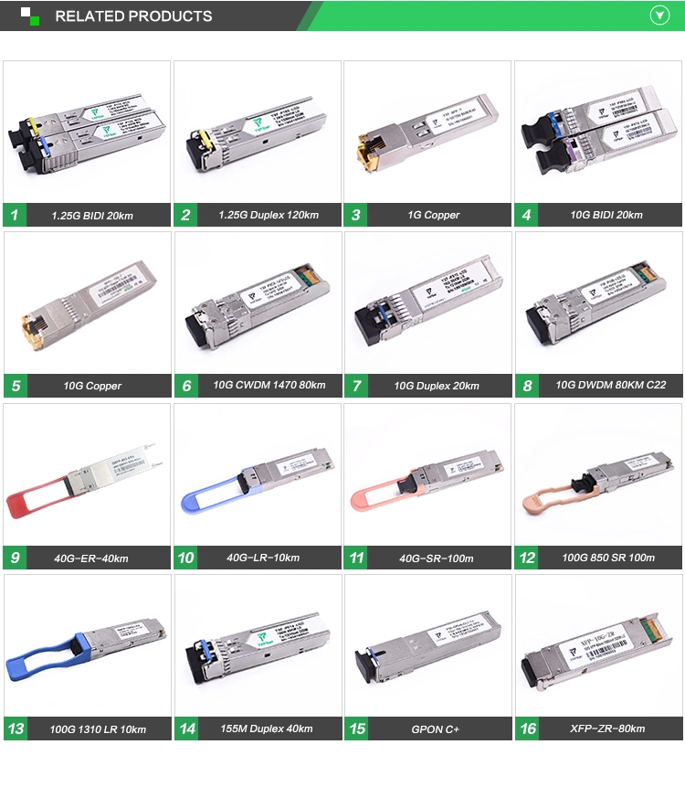 Juniper Alcatel Mikrotik DELL Intel Ciena Compatible Qsfp+ 40g-Psm4 (40G, QSFP+, 1310nm, 2 km, MPO/MPT, DDM, SMF) Transceiver Modules Price 40g