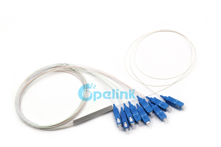 1X8 Blockless Steel Tube Optical Fiber Splitter with High Quality